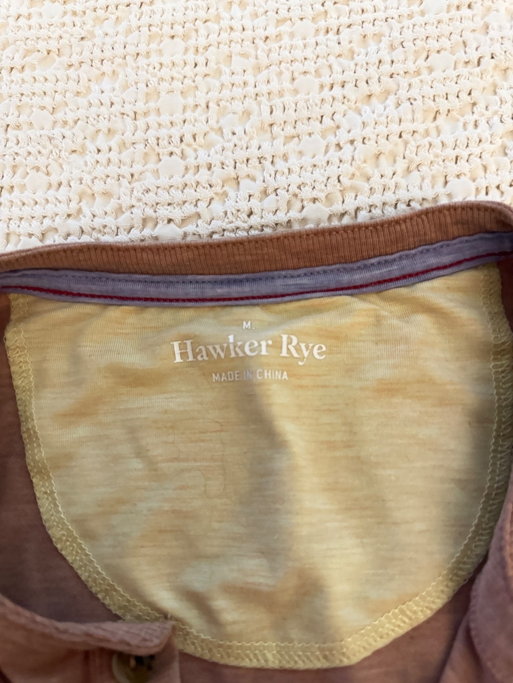 Hawker Rye Rust Short Sleeve Henley - Picture 3 of 3